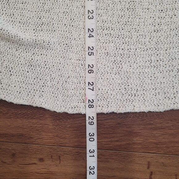 Ivory Crochet Open Cardigan Sweater Womens 2X Live And Let Live Boho Fringe - Picture 12 of 13